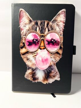 Cute Cat A5 Hardcover Journal Notebook | Bubble Gum Kitty